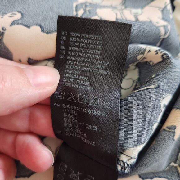 H&M Button Up Horse Equestrian Western Cowgirl Novelty Print Shirt SZ 10 Medium - Picture 9 of 15